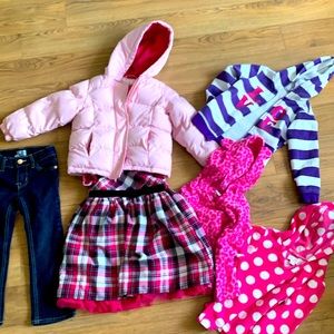 1989 Place 4T girls lot of clothes Denim sz 4 bootcut Pink circo Puffer jacket